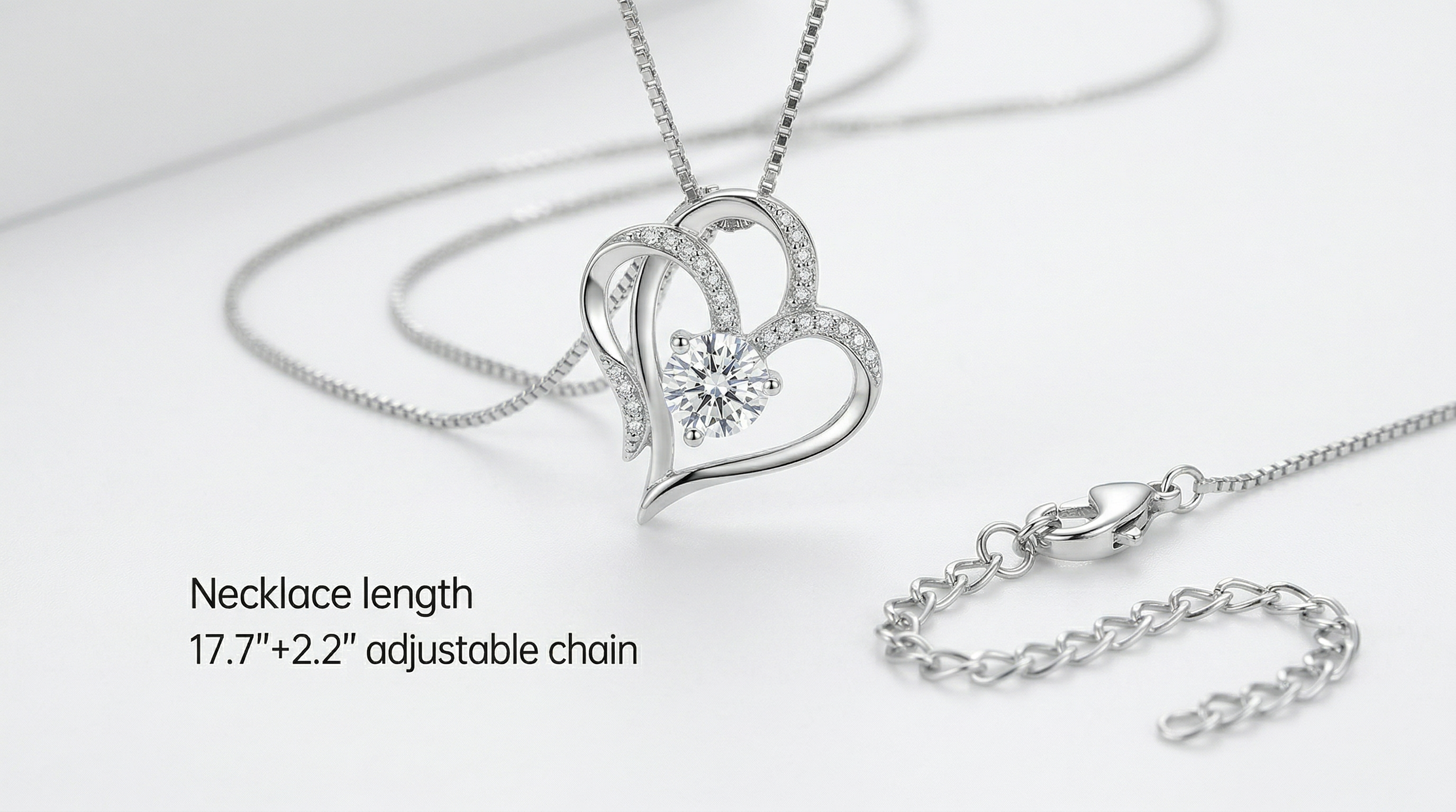 Rose Box & Heart Necklace Gift Set